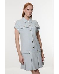 Karen Millen - Spring Tweed Tailored Mini Dress - Lyst