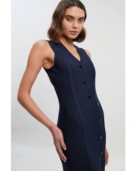 Karen Millen - Figure Form Bandage Button Through Pencil Midi Dress - Lyst