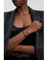 Karen Millen - Chain Link Leather Bracelet - Lyst