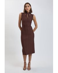 Karen Millen - Bandage Figure Form Cut Out Knitted Midi Dress - Lyst