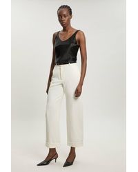 Karen Millen - Compact Stretch Tailored Barrel Leg Trouser - Lyst