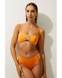 Karen Millen - Slinky Trim Detail Detachable Strap Bikini Top - Lyst