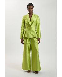 Karen Millen - Structured Satin Tailored Trouser - Lyst