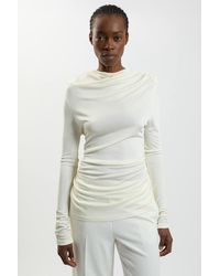 Karen Millen - Cowl Viscose Crepe Neck Sleeveless Top - Lyst