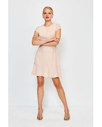 karen millen pleated hem bodycon dress