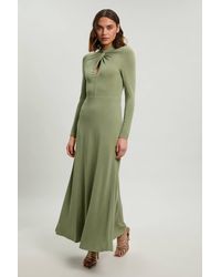Karen Millen - Petite Long Sleeve Jersey Maxi Dress - Lyst