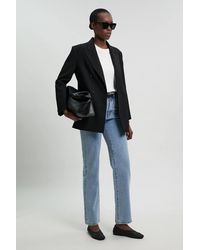 Karen Millen - Tailored Double Breasted Ruched Sleeve Blazer - Lyst