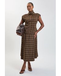 Karen Millen - Plus Size Beaded Check Print Midi Skirt - Lyst