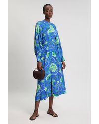 Karen Millen - Viscose Woven Floral Midi Shirt Dress - Lyst