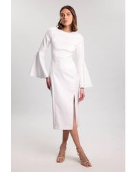 Karen Millen - Tailored Lace Up Back Detail Midi Dress - Lyst