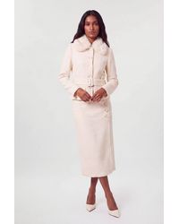 Karen Millen - Texture Tweed Button Midi Pencil Skirt - Lyst