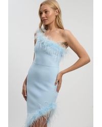 Karen Millen - Feather Figure Form Bandage Knit Maxi Dress - Lyst