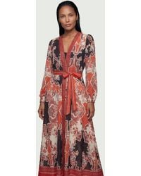Karen Millen - Scarf Mirrored Print Cotton Voile Beach Maxi Dress - Lyst