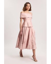 Karen Millen - Textured Tailored Twill Full Skirt - Lyst