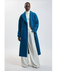 Karen Millen - Wool Belted Maxi Trench Coat - Lyst