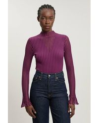 Karen Millen - Viscose Blend Filament Knitted Top - Lyst