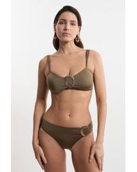 Karen Millen - Slinky Trim Detail Detachable Strap Bikini Top - Lyst