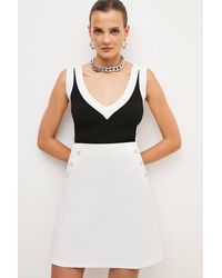 Karen Millen - Petite Essential Techno Woven Skirt - Lyst