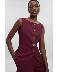 Karen Millen - Compact Essential Button Detail Waistcoat - Lyst