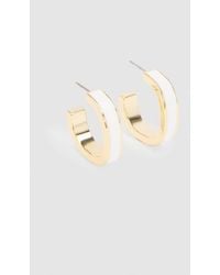 Karen Millen - Logo Emanel Hoop Earrings - Lyst
