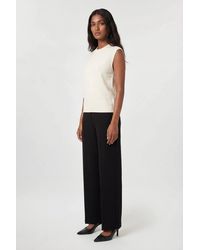 Karen Millen - Compact Stretch Tailored Wide Leg Trouser - Lyst