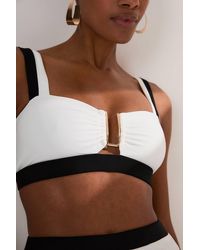 Karen Millen - Contrast Trim Bikini Top - Lyst