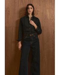 Karen Millen - Denim High Waist Wide Leg Jeans - Lyst