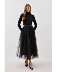 Karen Millen - Tulle Woven Maxi Skirt - Lyst