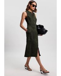 Karen Millen - Suede Tie Belt Midi Dress - Lyst