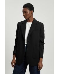Karen Millen - Compact Stretch Ruched Sleeve Detail Single Breasted Blazer - Lyst