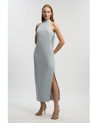 Karen Millen - Soft Tailored Halter Neck Open Back Maxi Dress - Lyst