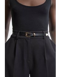 Karen Millen - Skinny Leather Belt - Lyst