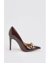 Karen Millen - Leather Stiletto Pointed Toe Heeled Shoe - Lyst