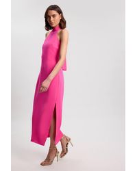 Karen Millen - Soft Tailored Halterneck Open Back Maxi Dress - Lyst