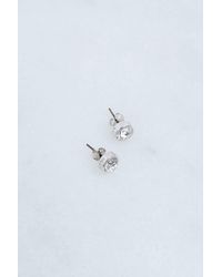Karen Millen - Hand Set European Crystal Solitaire Stud Earrings - Lyst