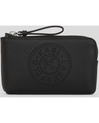 Karl Lagerfeld - K/circle Perforated Keychain Pouch - Lyst