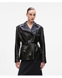 KARL LAGERFELD - Oversized Leather Jacket - Lyst