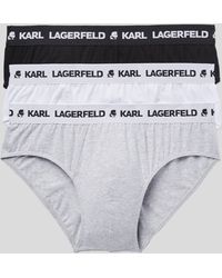 KARL LAGERFELD - Logo Briefs – 3-Pack, Multicoloured - Lyst
