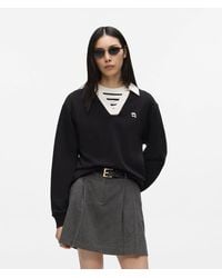 KARL LAGERFELD - Ikon V-Neck Sweatshirt - Lyst