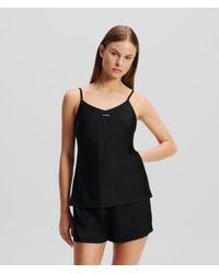 Karl Lagerfeld - Pyjama-Set Aus Satin Mit Logo, Damen, Größe - Lyst