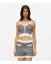 KARL LAGERFELD - Ikon Striped Knit Top - Lyst