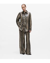 KARL LAGERFELD - Faux-Python Flared Pants - Lyst