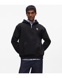 KARL LAGERFELD - Ikon Half-Zip Hoodie - Lyst