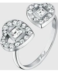 KARL LAGERFELD - Double Heart Ring - Lyst