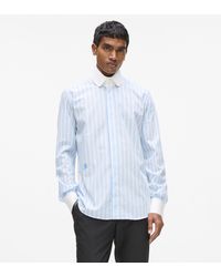KARL LAGERFELD - Contrast Collar Striped Shirt - Lyst