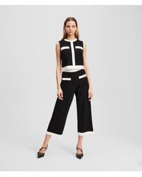 Karl Lagerfeld - Strickhose Mit Kontrastierender Paspelierung, Frau, Größe - Lyst