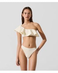 KARL LAGERFELD - Signature Ruffle Bikini Top - Lyst