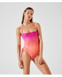 Karl Lagerfeld - K/signature Halter-neck Swimsuit - Lyst