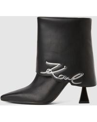 Karl Lagerfeld - Signature Debut Ii Fold-Down Boots, Femme, Taille - Lyst