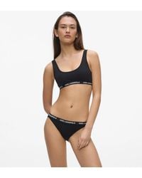 KARL LAGERFELD - Logo Scoop-Neck Bralette - Lyst